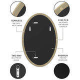 Metal Frame Oval Wall Mirror for Bathroom