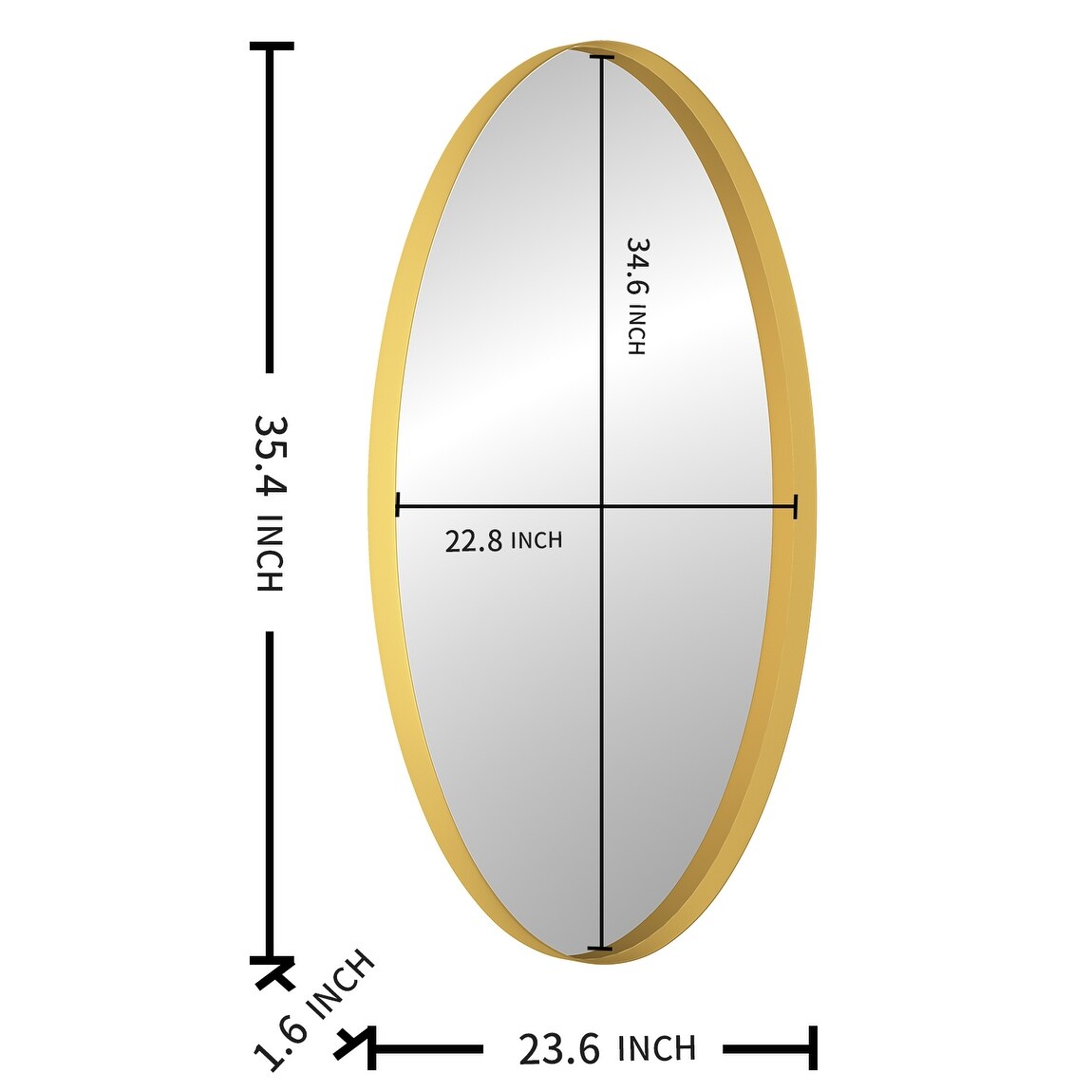 Metal Frame Oval Wall Mirror for Bathroom