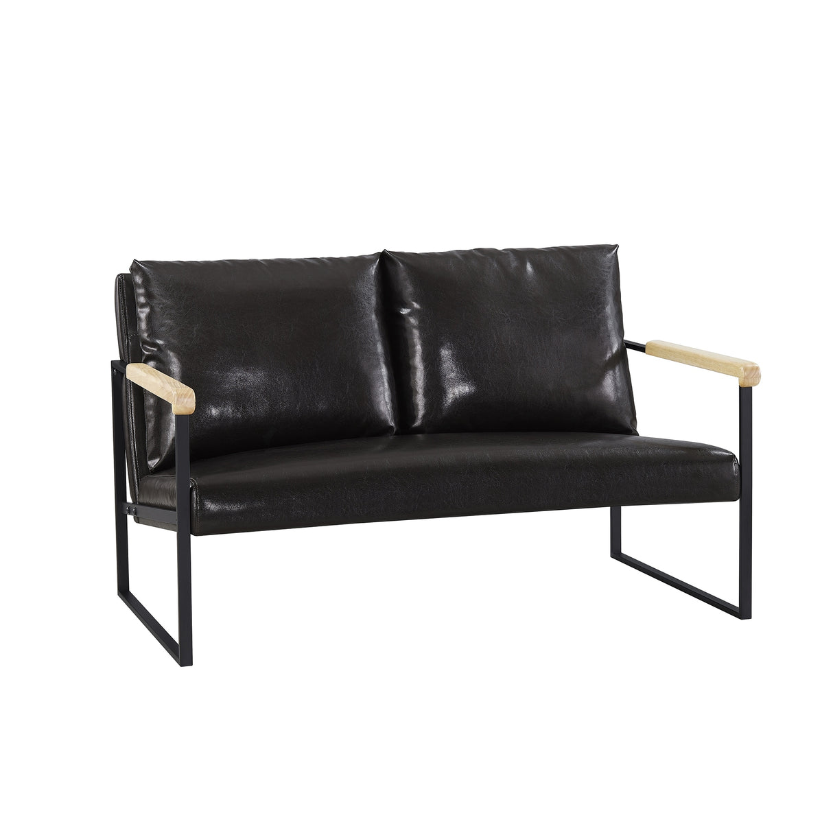 Faux Leather Upholstered Loveseat - 31.10 x 49.60 x 32.30