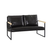 Faux Leather Upholstered Loveseat - 31.10 x 49.60 x 32.30