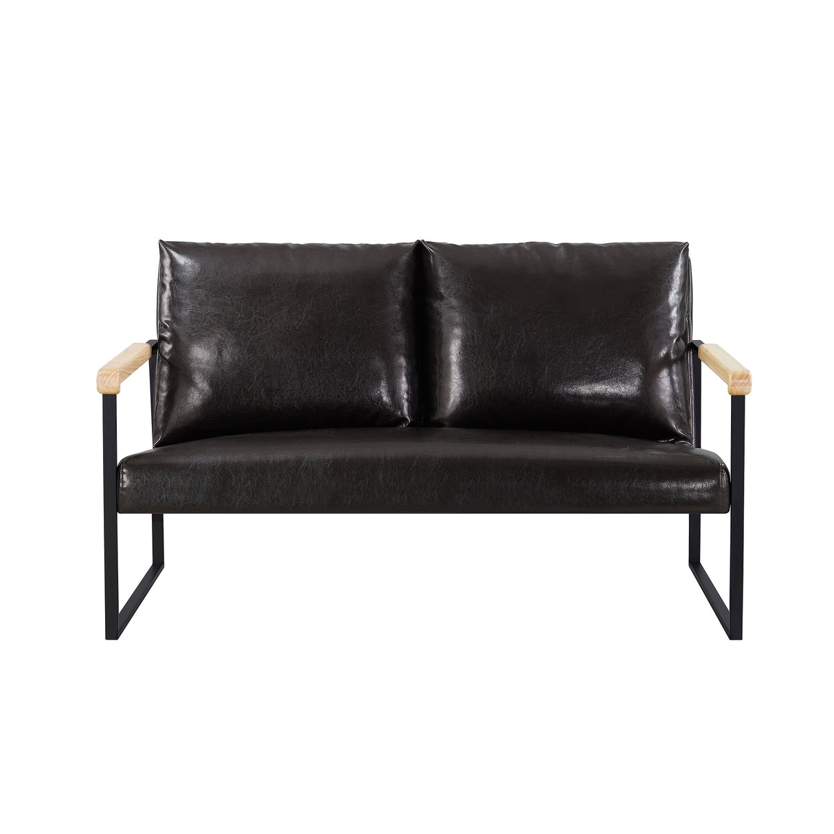 Faux Leather Upholstered Loveseat - 31.10 x 49.60 x 32.30