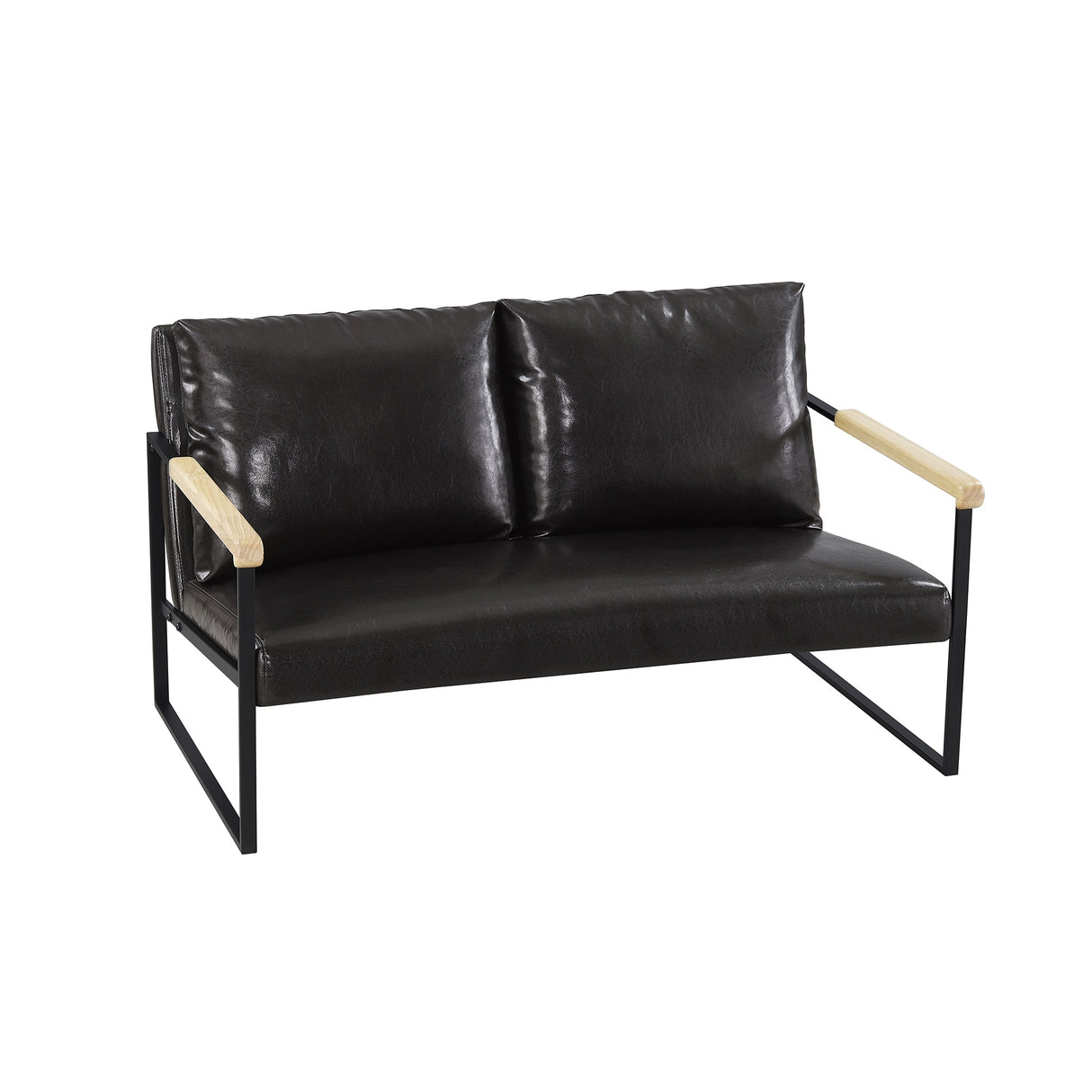 Faux Leather Upholstered Loveseat - 31.10 x 49.60 x 32.30