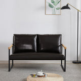 Faux Leather Upholstered Loveseat - 31.10 x 49.60 x 32.30