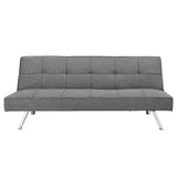 Metal Frame Futon Sofa Bed with Stainless Steel Leg - 32.30 x 68.90 x 29.15