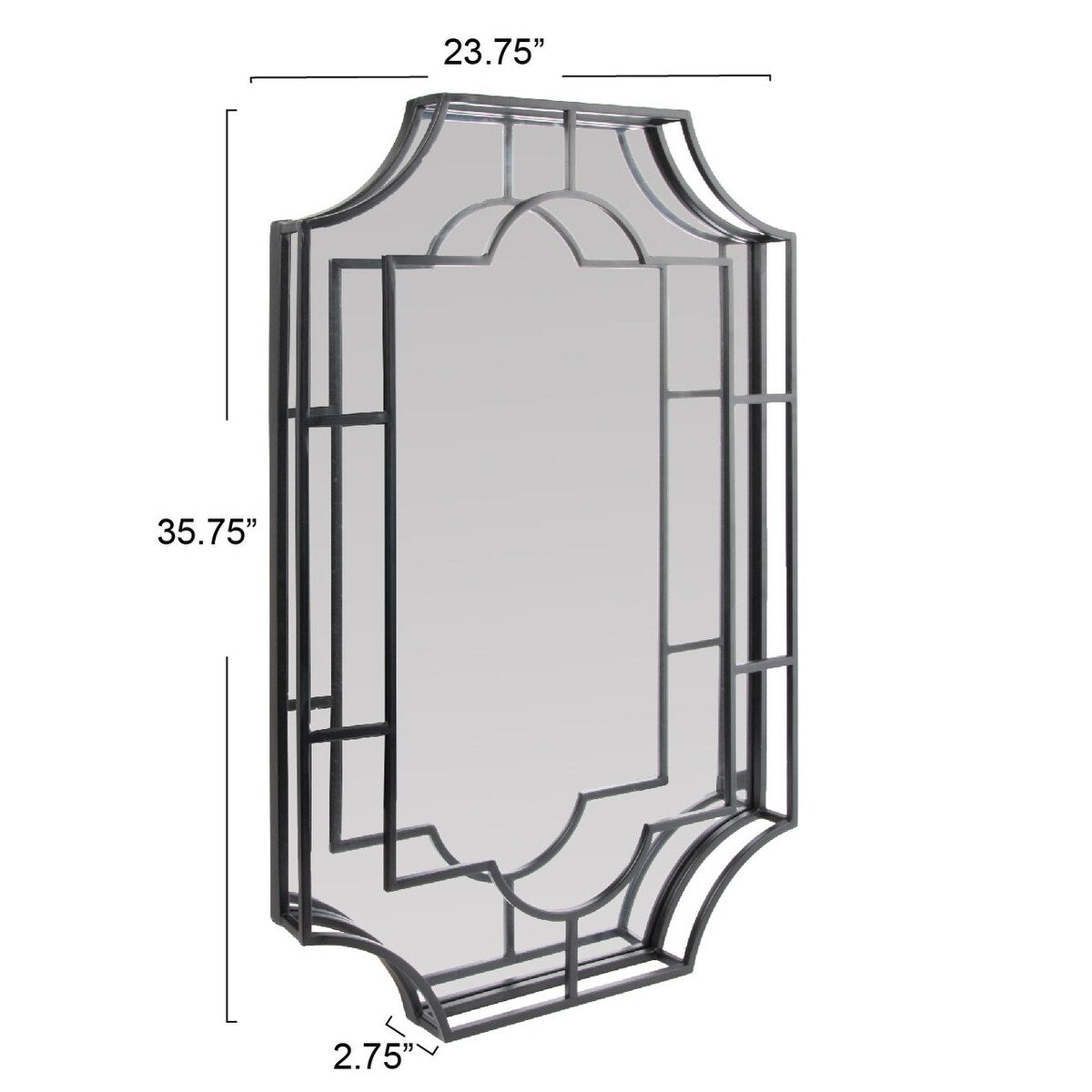 Metal Framed Wall Mirror - 23.8"L x 2.8"W x 35.9"H