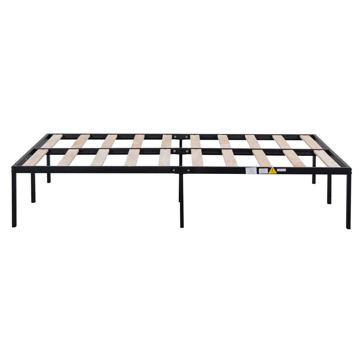 Metal Full Size Platform Bed Frame with Wood Slats and Heavy Duty