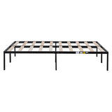 Metal Full Size Platform Bed Frame with Wood Slats and Heavy Duty