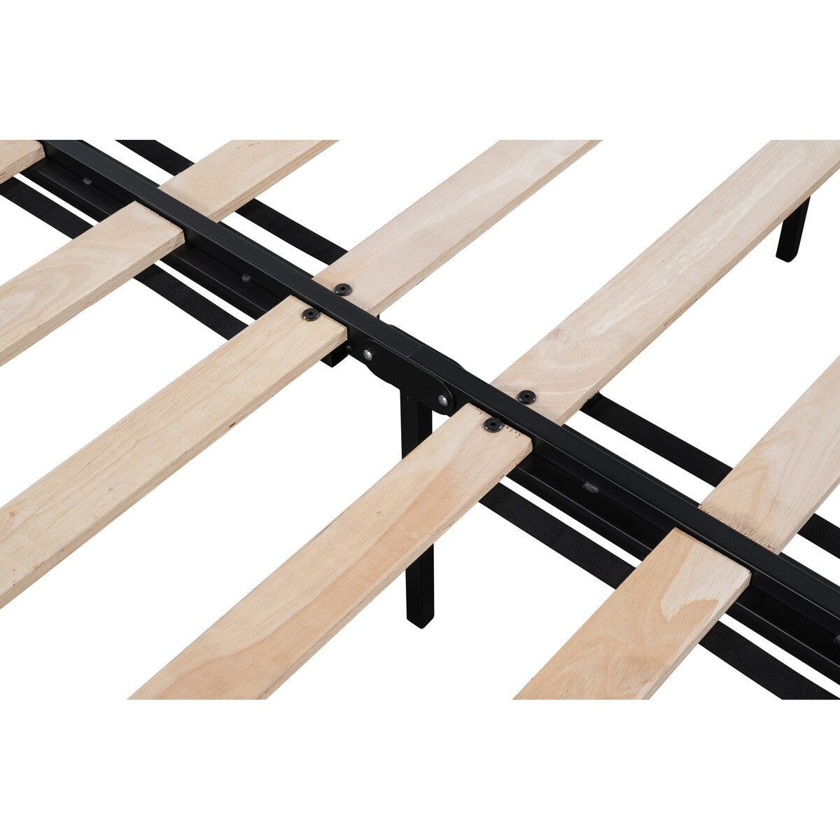 Metal Full Size Platform Bed Frame with Wood Slats and Heavy Duty
