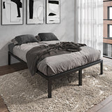 Metal Full Size Platform Bed Frame with Wood Slats and Heavy Duty