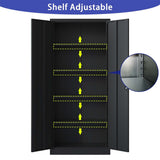Metal Garage Storage Cabinet Tool Steel with Doors and 4 Shelves