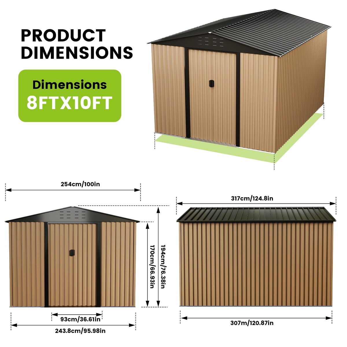 Metal Garden Shed, Outdoor Storage Shed,Lockable Metal Storage Shed for Garden,Patio,Backyard