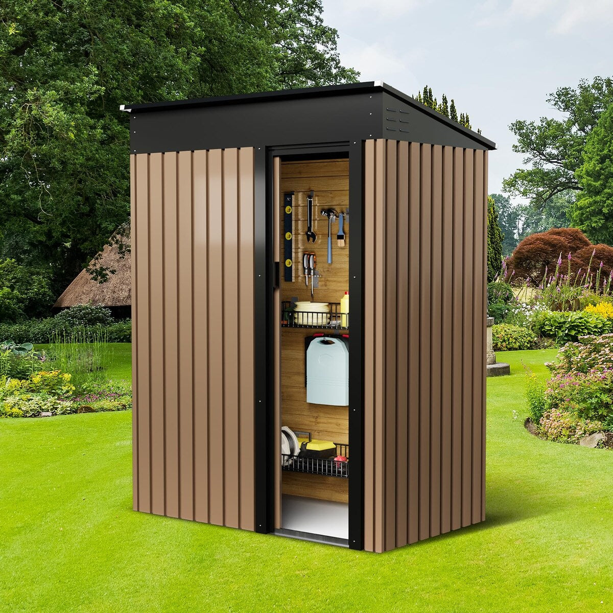 Metal Garden Shed, Outdoor Storage Shed,Lockable Metal Storage Shed for Garden,Patio,Backyard
