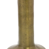 Metal Genie Vase with Cylindrical Neck, Large, Brass