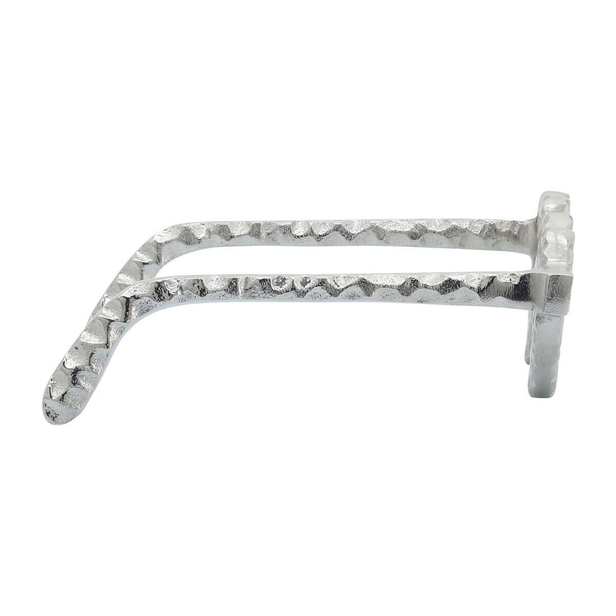 Metal Heart Shaped Glasses, Silver 3"H - 8.0" x 7.5" x 3.0"