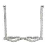 Metal Heart Shaped Glasses, Silver 3"H - 8.0" x 7.5" x 3.0"