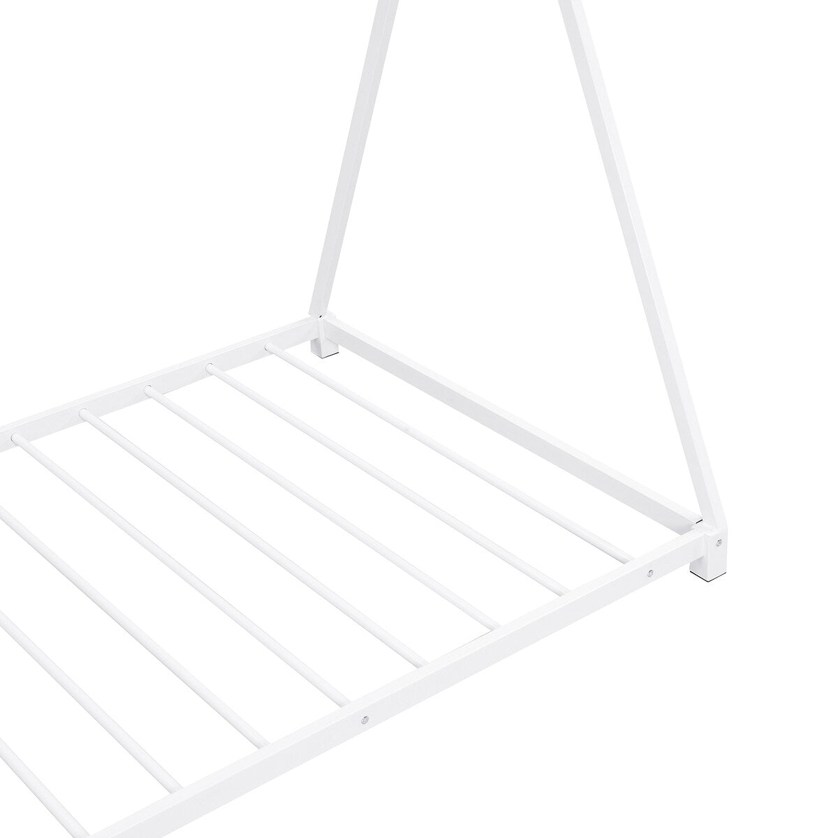 Metal House Platform Bed with Triangle Structure