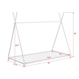 Metal House Platform Bed with Triangle Structure