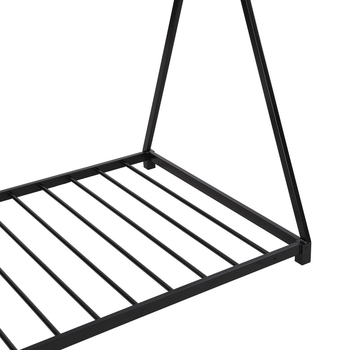 Metal House Platform Bed with Triangle Structure