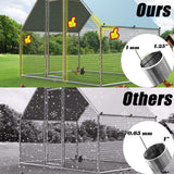Metal Large Chicken Coop Walk-in Poultry Cage Large Chicken Run Flat Shaped Cage with Waterproof Anti-Ultraviolet Cover