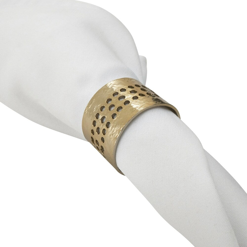 Metal Napkin Rings With Hole Punched Design (Set of 4)
