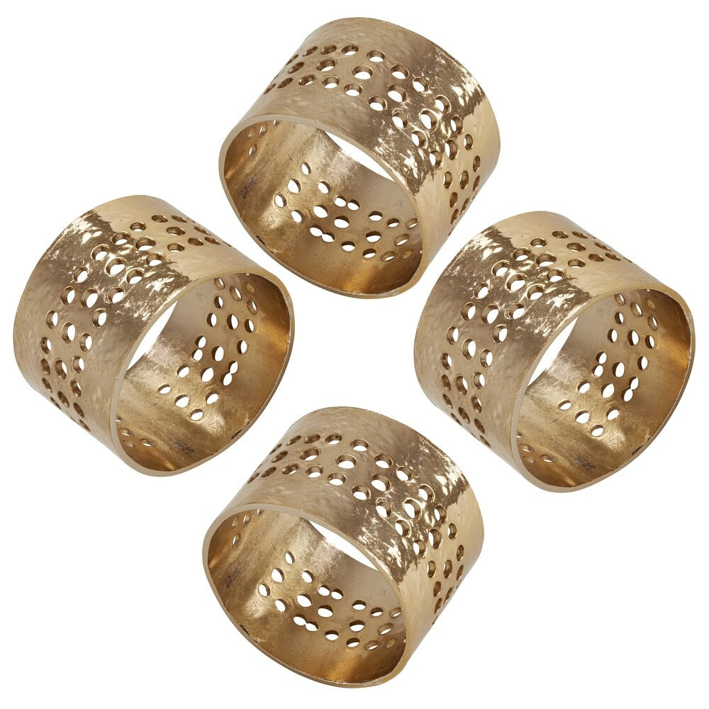 Metal Napkin Rings With Hole Punched Design (Set of 4)