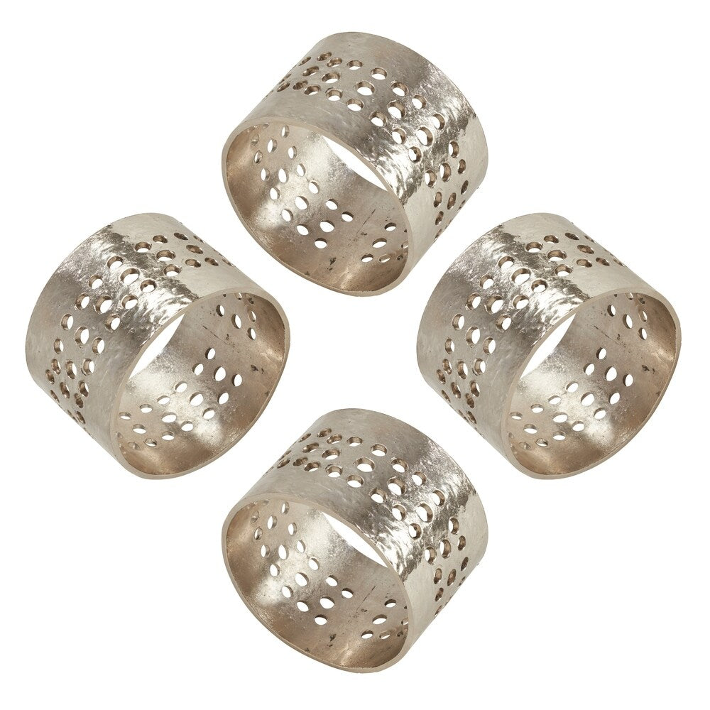 Metal Napkin Rings With Hole Punched Design (Set of 4)
