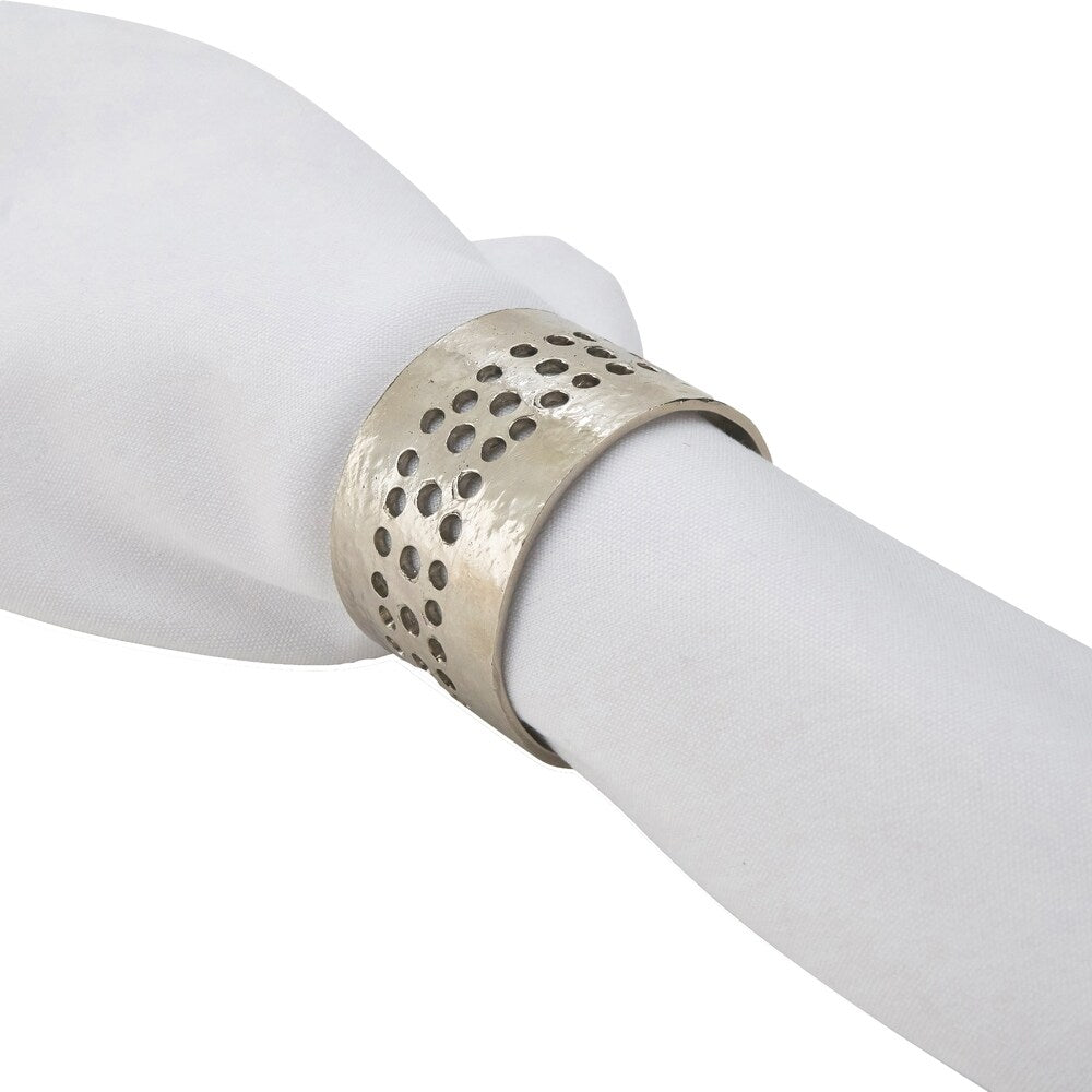 Metal Napkin Rings With Hole Punched Design (Set of 4)