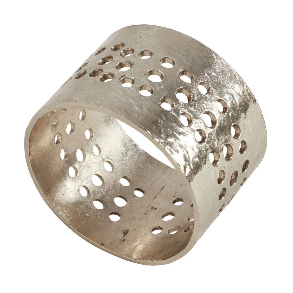 Metal Napkin Rings With Hole Punched Design (Set of 4)