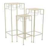 Metal Plant Stand Set of 3 in White Metal 11in L x 11in W x 28in H