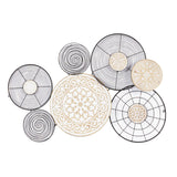 Metal Plate Handmade Home Wall Decor with Intricate Pattern - Black - Roche River Decor
