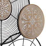 Metal Plate Handmade Home Wall Decor with Intricate Pattern - Black - Roche River Decor