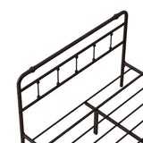 Metal Platform Bed Frame with Wrought Iron-Art Headboard
