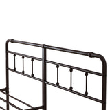 Metal Platform Bed Frame with Wrought Iron-Art Headboard