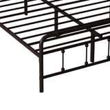 Metal Platform Bed Frame with Wrought Iron-Art Headboard