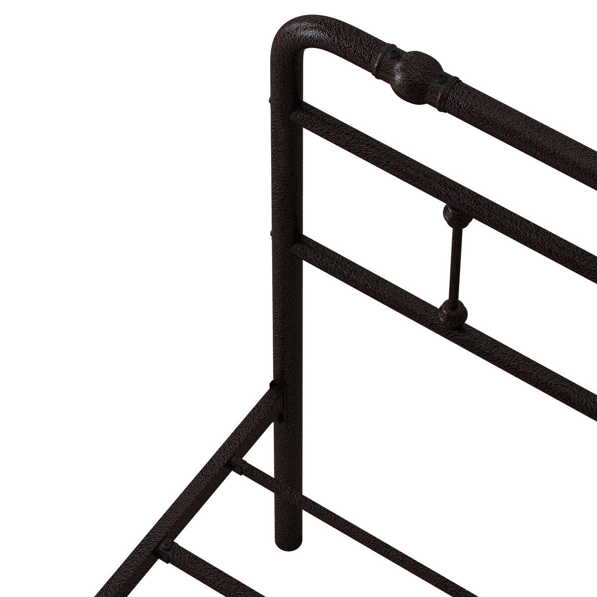 Metal Platform Bed Frame with Wrought Iron-Art Headboard