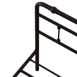Metal Platform Bed Frame with Wrought Iron-Art Headboard