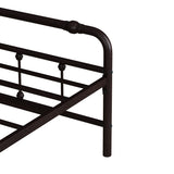 Metal Platform Bed Frame with Wrought Iron-Art Headboard