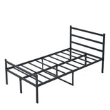 Metal Platform Bed Frame, Iron-Art Headboard Footboard Hardened Steel Slats Under Bed Storage Noise-Free No Box Spring Needed
