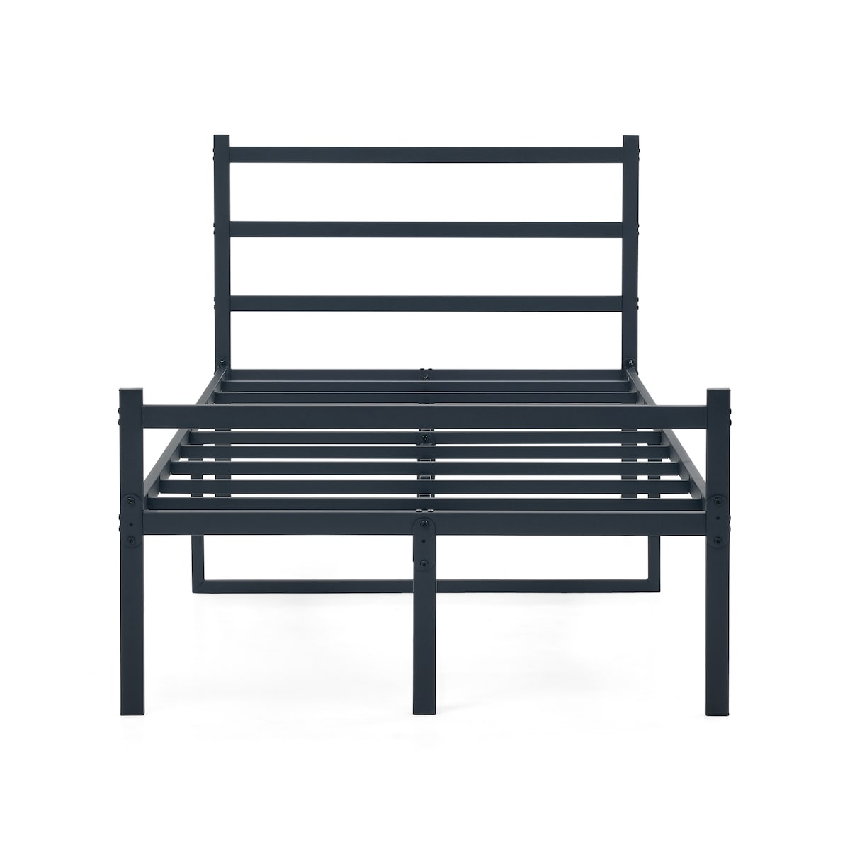 Metal Platform Bed Frame, Iron-Art Headboard Footboard Hardened Steel Slats Under Bed Storage Noise-Free No Box Spring Needed