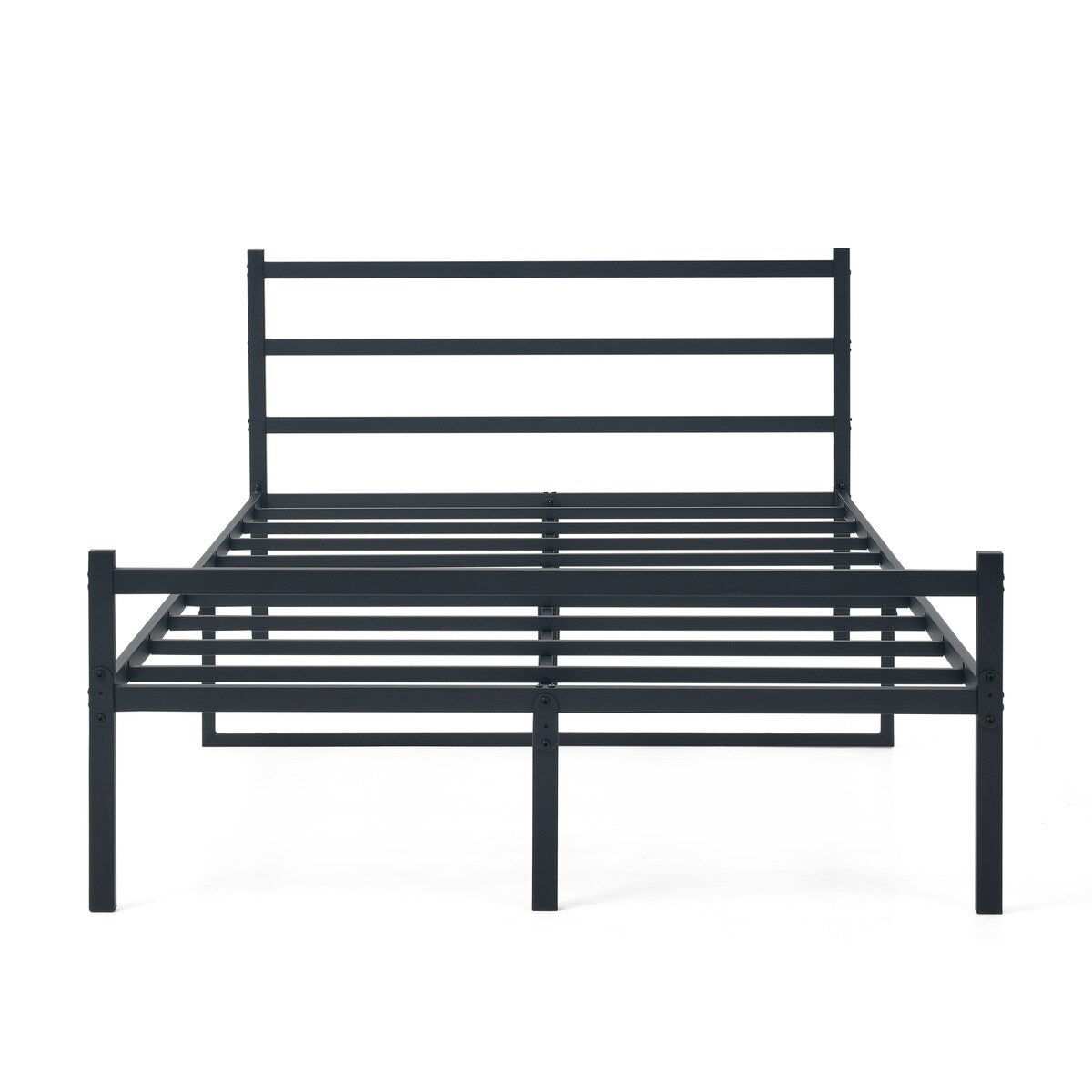 Metal Platform Bed Frame, Iron-Art Headboard Footboard Hardened Steel Slats Under Bed Storage Noise-Free No Box Spring Needed