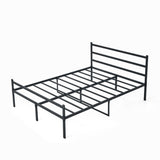 Metal Platform Bed Frame, Iron-Art Headboard Footboard Hardened Steel Slats Under Bed Storage Noise-Free No Box Spring Needed