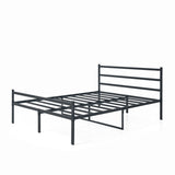 Metal Platform Bed Frame, Iron-Art Headboard Footboard Hardened Steel Slats Under Bed Storage Noise-Free No Box Spring Needed