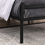 Metal Platform Bed Frame, Iron-Art Headboard Footboard Hardened Steel Slats Under Bed Storage Noise-Free No Box Spring Needed