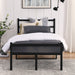 Metal Platform Bed Frame, Iron-Art Headboard Footboard Hardened Steel Slats Under Bed Storage Noise-Free No Box Spring Needed