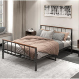 Metal Platform Bed frame with Headboard and Footboard,Sturdy Metal Frame