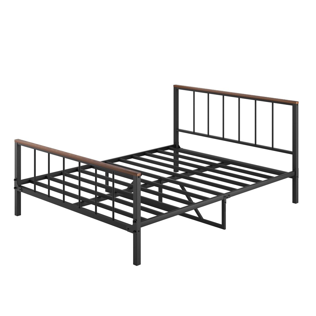 Metal Platform Bed frame with Headboard and Footboard,Sturdy Metal Frame