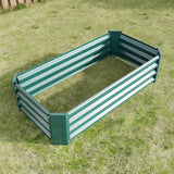 Metal Raised Garden Bed Outdoor Rectangle Planter Box for Gardening