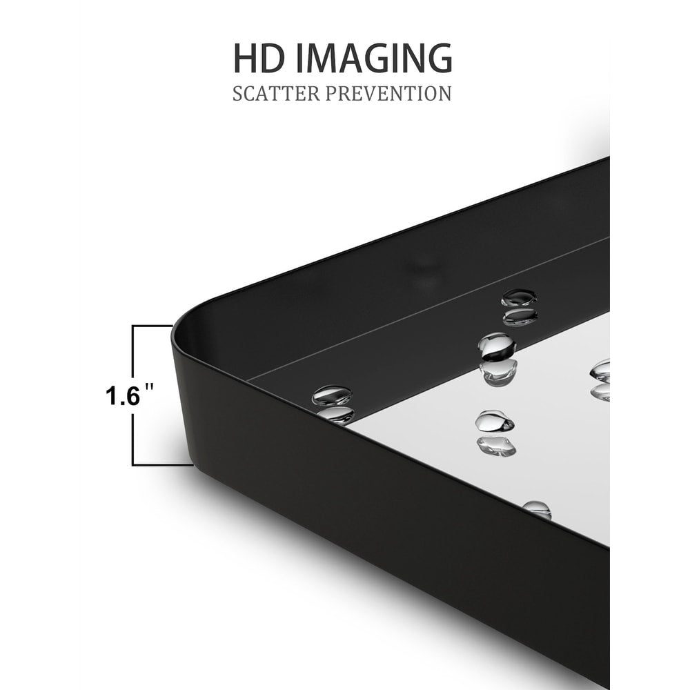 Metal Rectangles Wall Mirror - Black