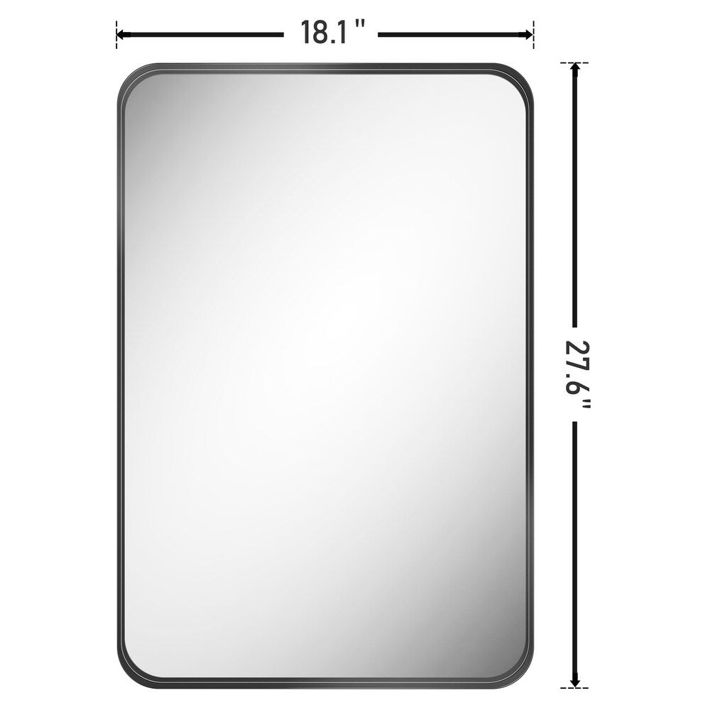 Metal Rectangles Wall Mirror - Black