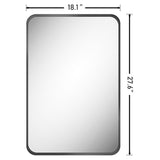 Metal Rectangles Wall Mirror - Black